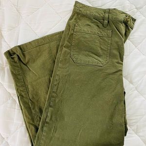 Green Wide Leg Capris